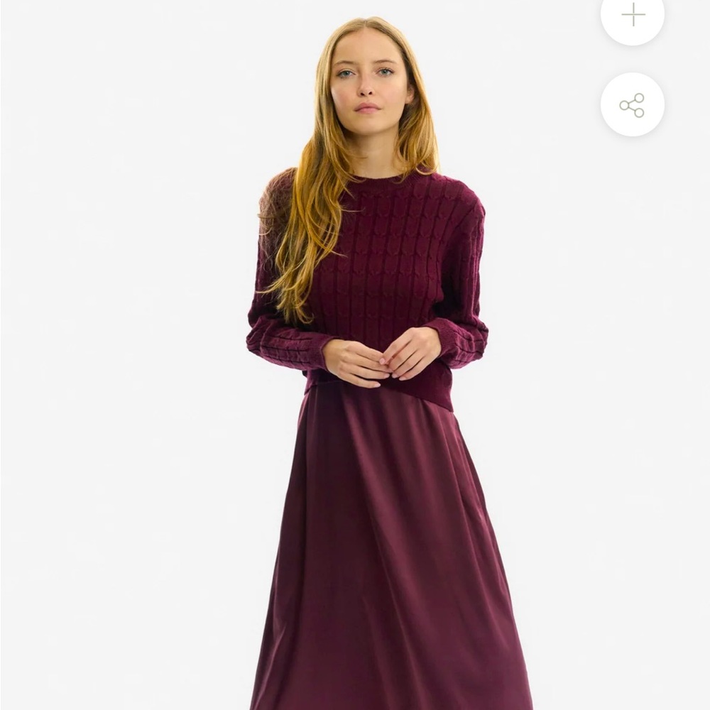 Wine Cable Sweater